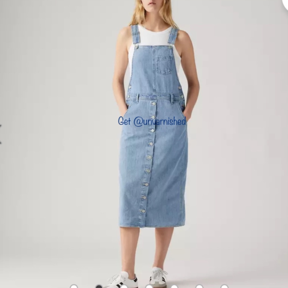 Levi’s Long Skirt Bib Overalls Light Wash